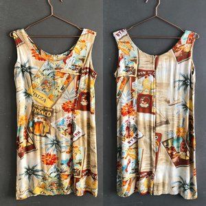 VINTAGE JAMS WORLD Poster Print Dress